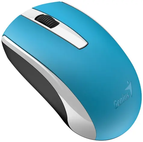 Genius ECO-8100 modrá / Optická bezdrátová myš / 1600 DPI / 2.4 GHz USB přijímač / Akumulátor