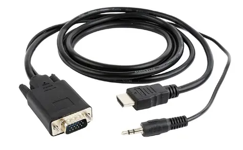 Gembird A-HDMI-VGA-03-10 adaptér HDMI-A (M) na VGA (M) + 3.5 mm audio černá / kabel 3m