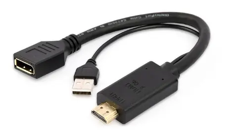 Gembird A-HDMIM-DPF-01 redukce černá / HDMI (M) na DisplayPort (F) / 10cm