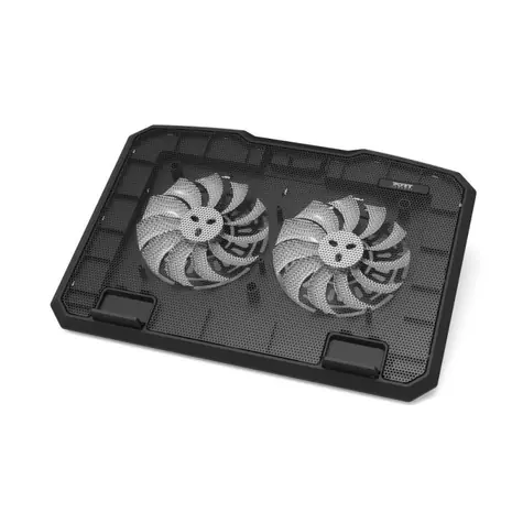 PORT CONNECT Cooler Pro černá / chladicí stojan na notebook / 2x USB-A / 2 ventilátory / plocha 35 x 25 cm