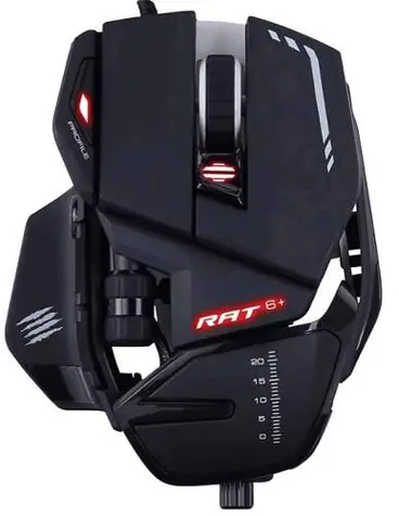 MadCatz R.A.T 6+ černá / Herní myš / Optická / 12000dpi / 11 tlačítek / USB / 1.8m / RGB