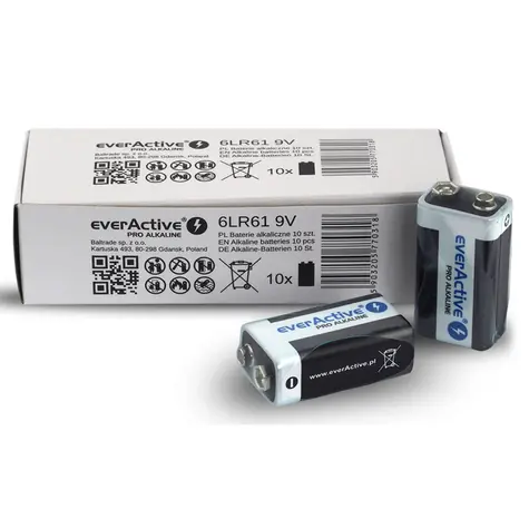 EverActive Pro Alkalické baterie 9V (6LR61) 10ks