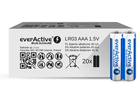 EverActive Alkalické baterie AAA 40ks