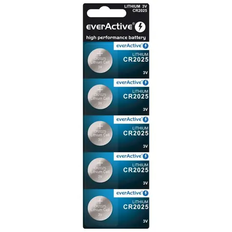 EverActive Lithium knoflíkové baterie CR2025 5ks