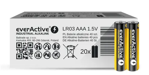 EverActive Industrial Alkaline baterie AAA (LR03) 40ks 