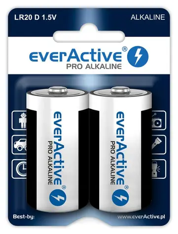 EverActive Pro Alkalické baterie D (LR20) 2ks 