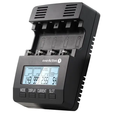 EverActive NC-3000 / Nabíječka baterií / až 4 baterie AAA nebo AA / LCD / Ni-MH