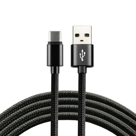 EverActive CBB-1CB / Pletený datový kabel USB - USB-C / 1m / 3A