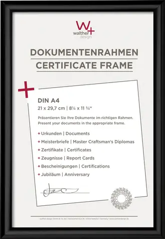 Walther Trendstyle 21x29.7 Plastový foto rám černá / DIN A4 