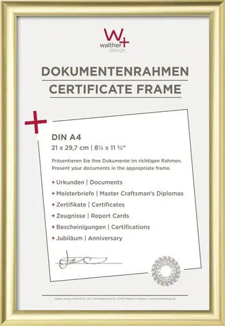 Walther Trendstyle 21x29.7 Plastový foto rám zlatá / DIN A4 