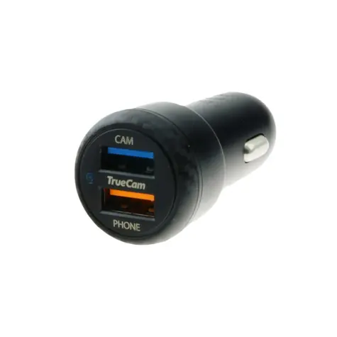 TrueCam rychlonabíječka do auta černá / USB / 2.4A & 3A / pro autokamery TrueCam 