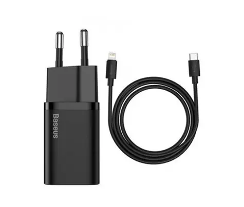 Baseus Super SI rychlonabíječka (20W) černá / 20W / USB-C na Lighting / kabel 1m