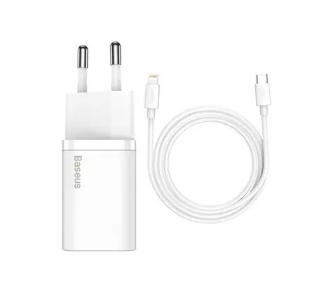 Baseus Super SI rychlonabíječka (20W) bílá / 20W / USB-C na Lighting / kabel 1m