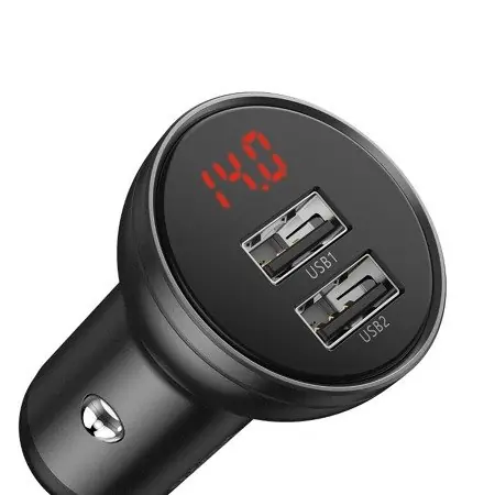 Baseus 2-portová USB nabíječka do auta šedá