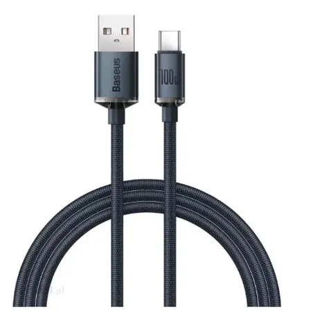 Baseus CAJY000401 Crystal Shine Series černá / USB-A na USB-C / 1.2m