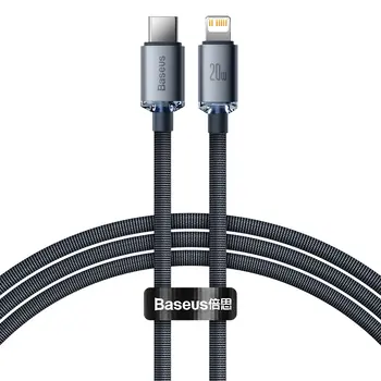 Baseus CAJY000201 Crystal Shine Serier černá / USB-C na Lightinhg / 1.2m