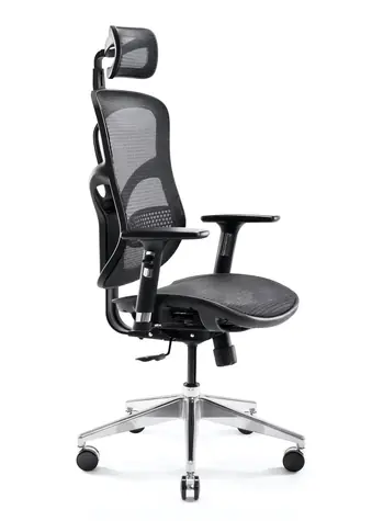 Diablo V-Basic černá / ergonomická židle / nastavitelná / síťovaná / pojezdová kolečka / nosnost 150 kg
