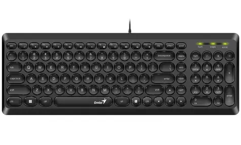 GENIUS Slimstar Q200 černá / Kancelářská klávesnice / drátová / USB / retro design / CZ+SK layout