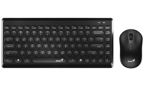 GENIUS LuxeMate Q8000 černá / Kancelářský set klávesnice + myš / bezdrátová / retro design/ CZ+SK layout