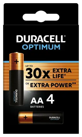 DURACELL - Optimum alkalická baterie tužková AA 4 ks