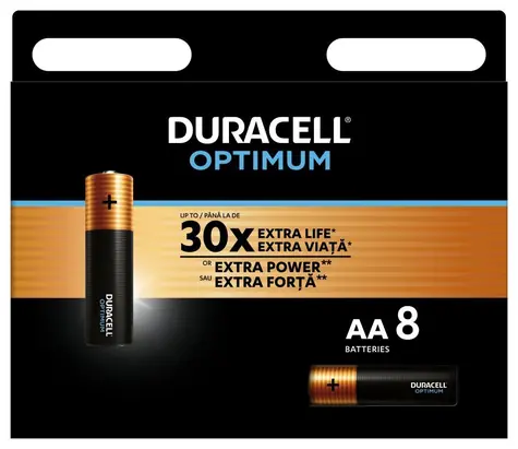 DURACELL - Optimum alkalická baterie tužková AA 8 ks