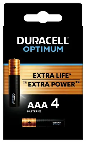 DURACELL - Optimum alkalická baterie mikrotužková AAA 4 ks