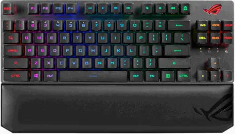 ASUS ROG Strix Scope RX TKL WD (FR) černá / Herní klávesnice / USB-A+BT 5.2+RF 2.4GHz / ROG RX RED / RGB / FR layout