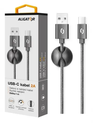 Aligator Premium Datový kabel 2A USB-C černá