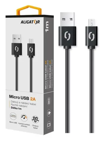 Aligator 2A Datový kabel  micro USB 1m černá