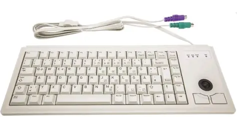 CHERRY G84-4400LPBDE-0 šedá / Klávesnice s trackballem / drátová / USB / DE layout 