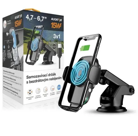 Aligator K2 Samozavírací držák s bezdrátovým nabíjením 15W