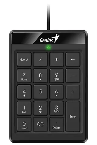 GENIUS NumPad 110 černá / Drátová numerická klávesnice / USB / slim design