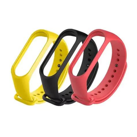 Xiaomi Mi Band Strap 3&4 černá & červená & žlutá (3ks) / Náhradní náramky pro Xiaomi Mi Band 3&4