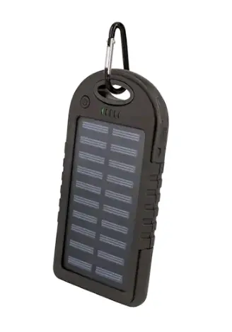 Setty GSM036554 černá / Solární PowerBank 5000 mAh / 5V / 1A / 2x USB-A výstup / 1x MicroUSB vstup