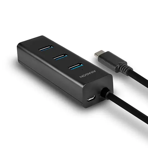 AXAGON HUE-S2C USB-C nabíjecí hub černá / 4x USB 3.2 / 2A / 40 cm 