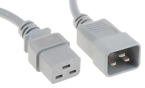 OEM Prodlužovací kabel 230V 16A C19-C20 / 2m / šedá
