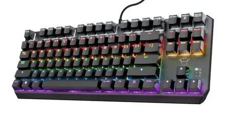 Trust GXT834 Callaz TKL (US) černá / Herní klávesnice / RGB / USB-A / TKL / US layout 