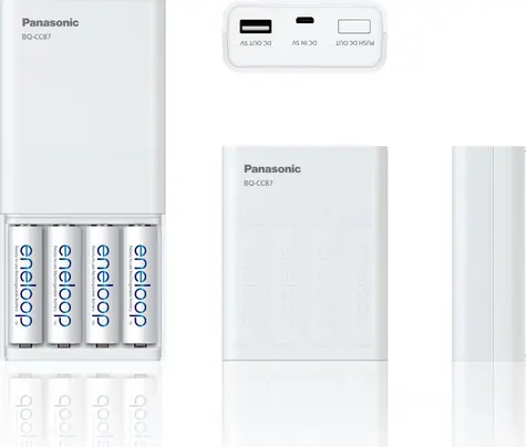 Panasonic K-KJ87MCC40USB PowerBank 1900mAh bílá / 4x AA baterie