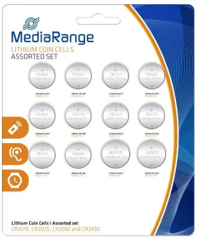 MediaRange Premium lithium baterie Coin Cells CR2016|CR2025|CR2032|CR2450 set / 12ks