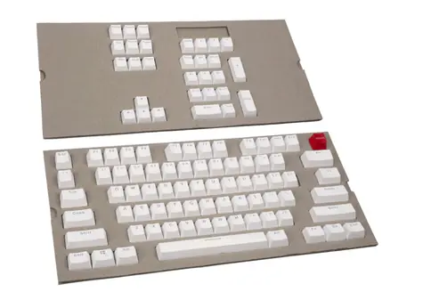 Glorious vyměnitelné klávesy Doubleshot ABS bílá / 104 ks / US layout / Cherry MX + Gateron + Kailh