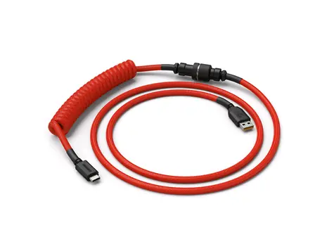 Glorious spirálovitý kabel USB-C - USB-A červená / 1.37m
