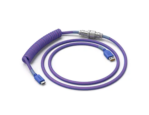 Glorious spirálovitý kabel USB-C - USB-A fialová / 1.37m