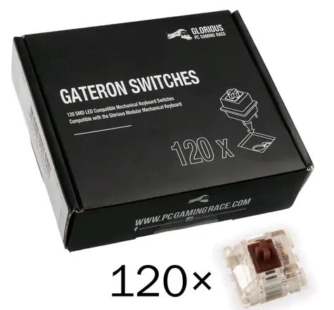 Glorious mechanické spínače Gateron Brown 120 ks hnědá