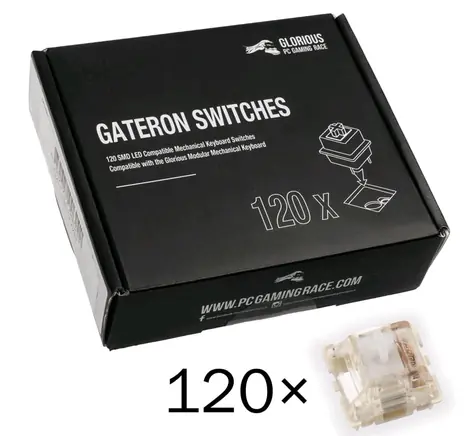 Glorious mechanické spínače Gateron Clear 120 ks čirá
