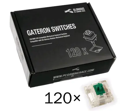 Glorious mechanické spínače Gateron Green 120 ks zelená