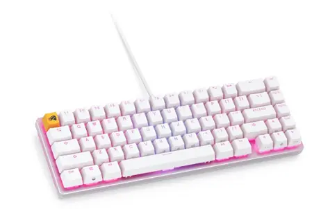 Glorious GMMK2 Compact US bílá / herní klávesnice / FOX spínače / USB-C / US layout / RGB / 2m