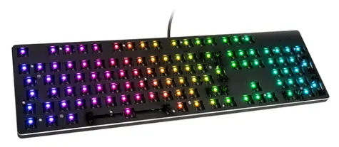 Glorious GMMK barebone ISO černá / herní klávesnice / bez spínačů / USB-C / ISO layout / RGB / 1.8m