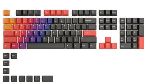Glorious vyměnitelné klávesy GPBT US Celestial Fire / 114 ks / US layout / Cherry MX(+) 