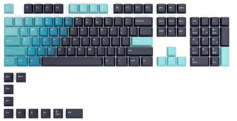 Glorious vyměnitelné klávesy GPBT US Celestial Ice / 114 ks / US layout / Cherry MX(+) 