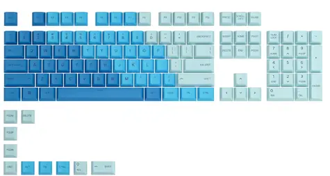 Glorious vyměnitelné klávesy GPBT US Caribbean Ocean / 114 ks / US layout / Cherry MX(+) 